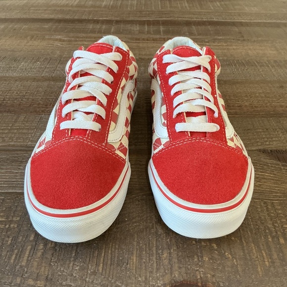 Vans Red Old Skool Checker Board Men’s 5.5 Women’s 7 - Picture 2 of 8
